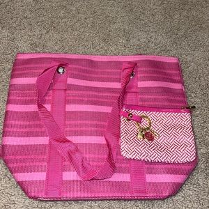 Estée Lauder Pink Tote Bag with Makeup Bag